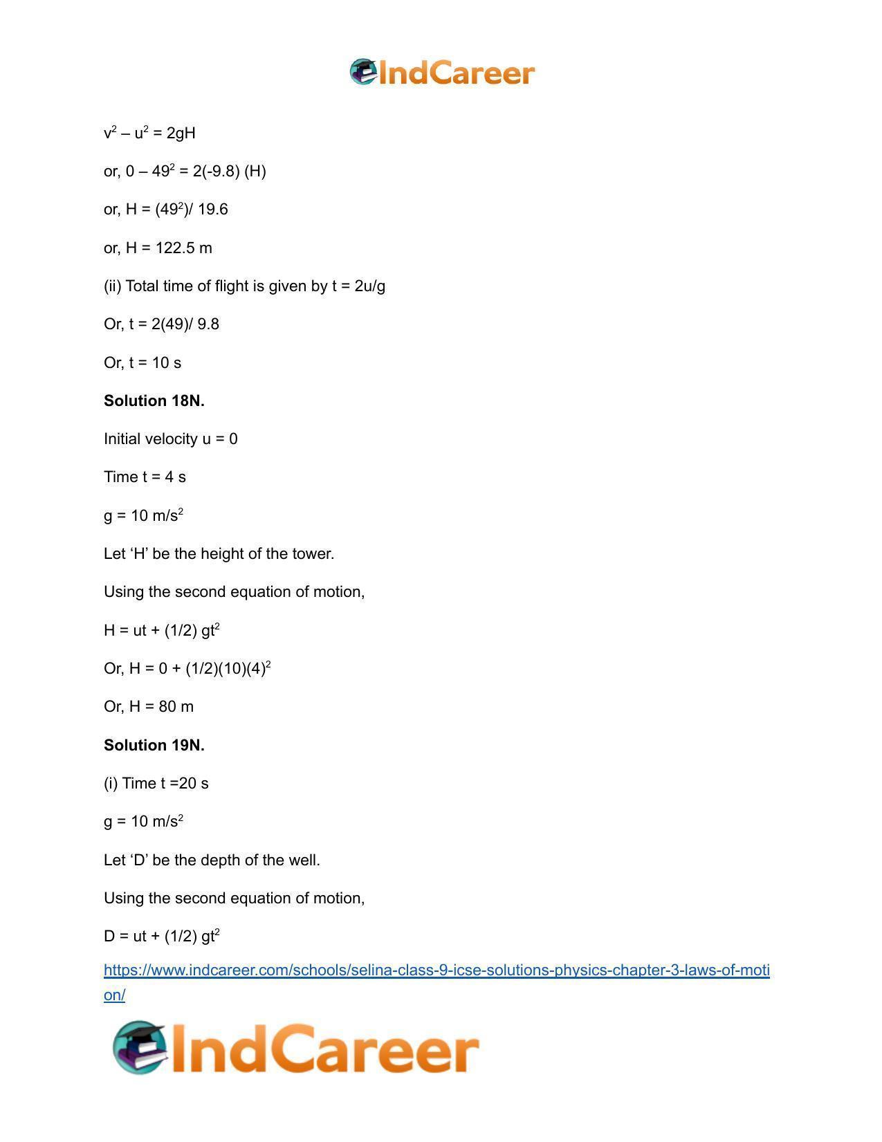 Selina Class 9 ICSE Solutions Physics : Chapter 3- Laws of Motion - Page 38