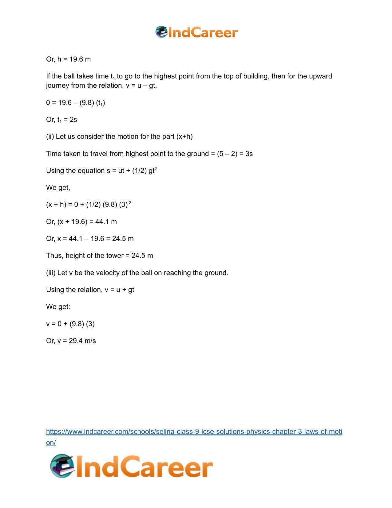 Selina Class 9 ICSE Solutions Physics : Chapter 3- Laws of Motion - Page 40