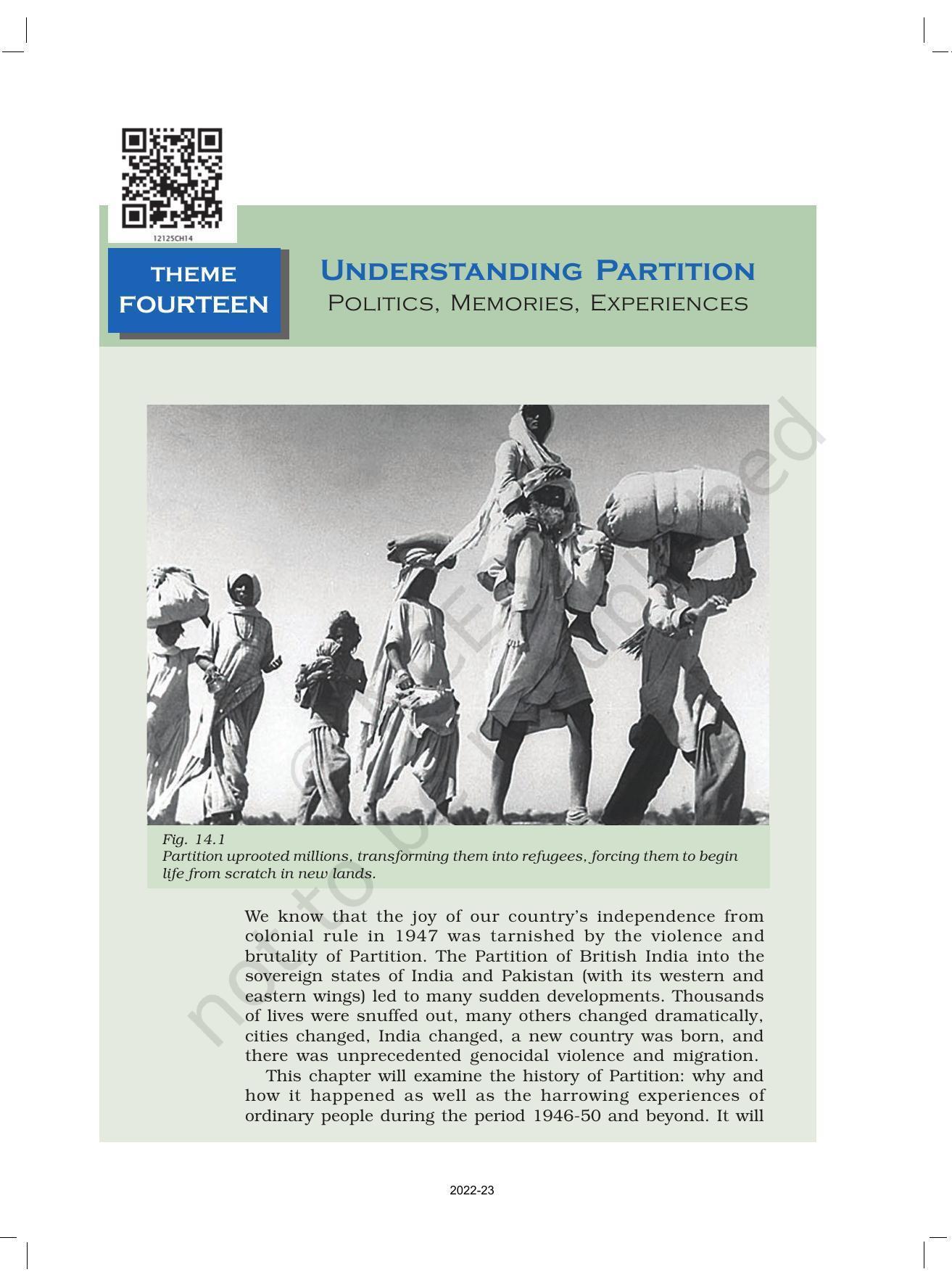 NCERT Book for Class 12 History (Part-III) Chapter 14 Understanding Partition - Page 1