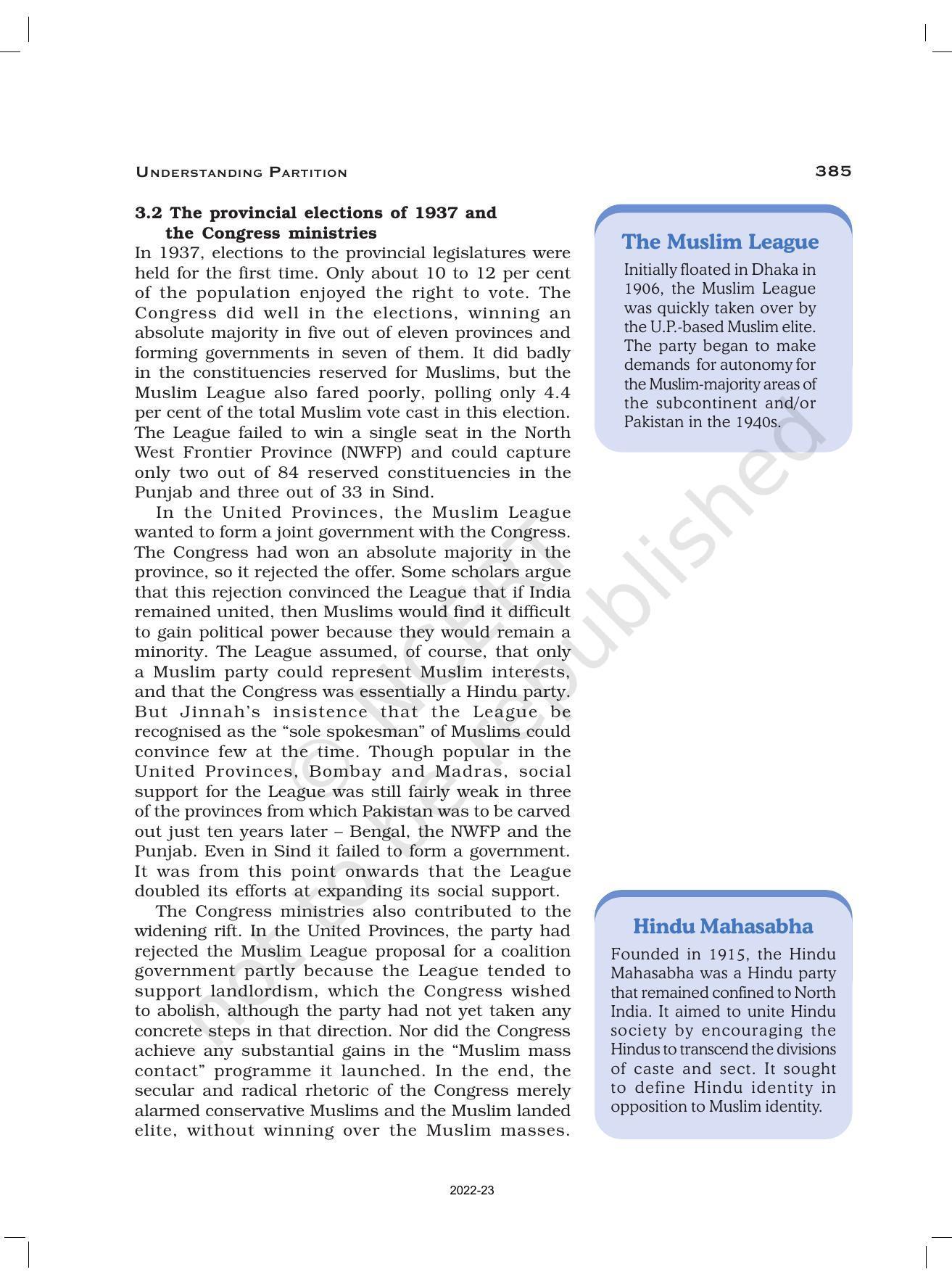NCERT Book for Class 12 History (Part-III) Chapter 14 Understanding Partition - Page 10
