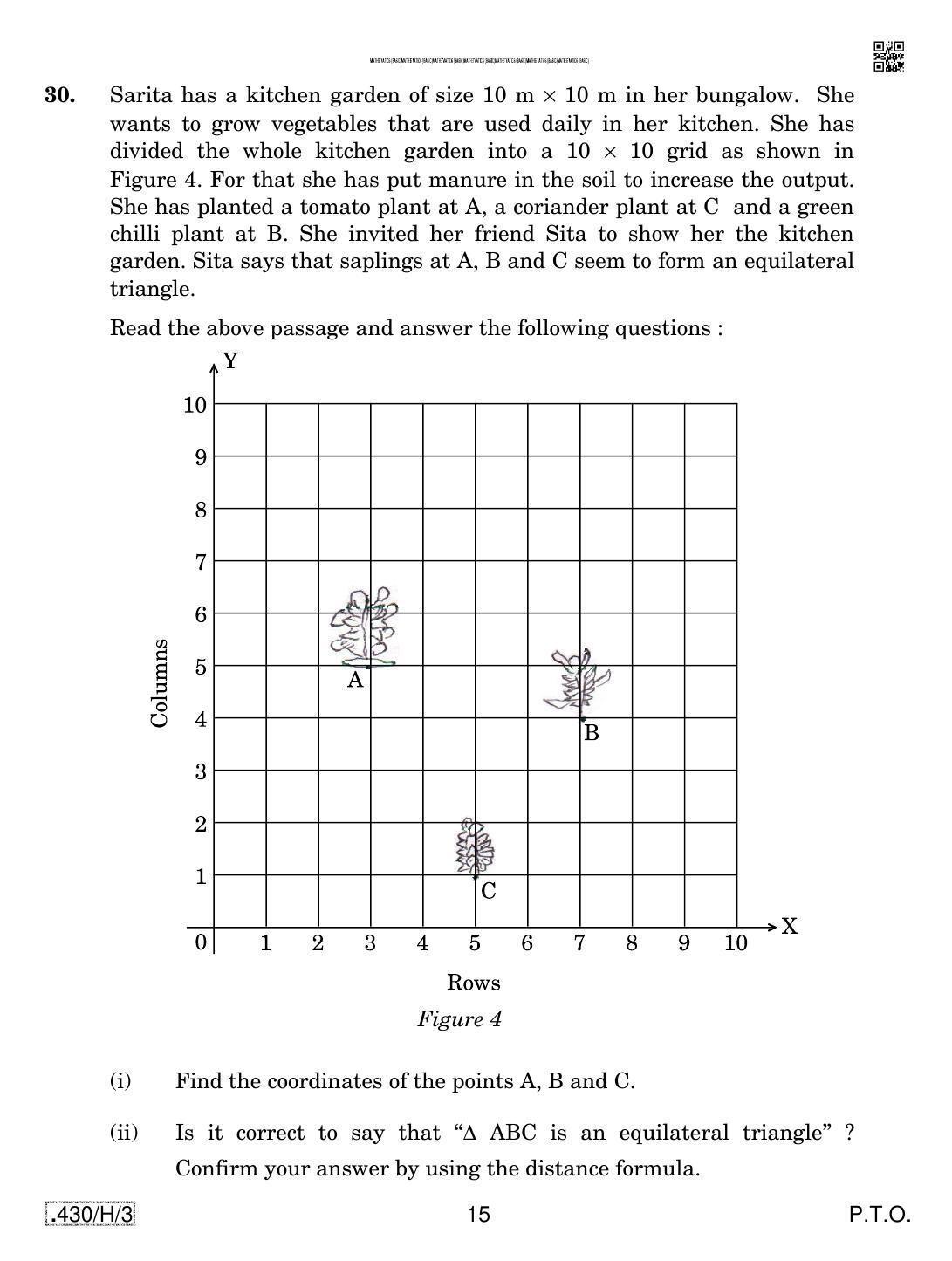 CBSE Class 10 430-C-3 - Maths (Basic) 2020 Compartment Question Paper - Page 15