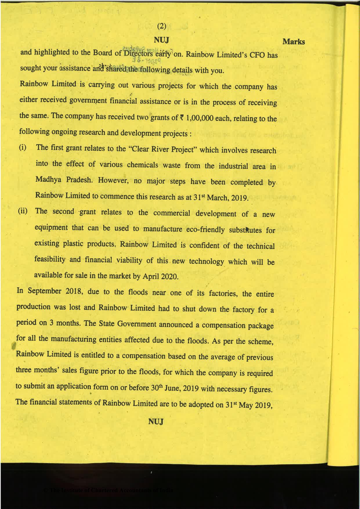 CA Final Nov 2019 Question Paper -Paper 6E – Global Financial Reporting Standards - Page 2