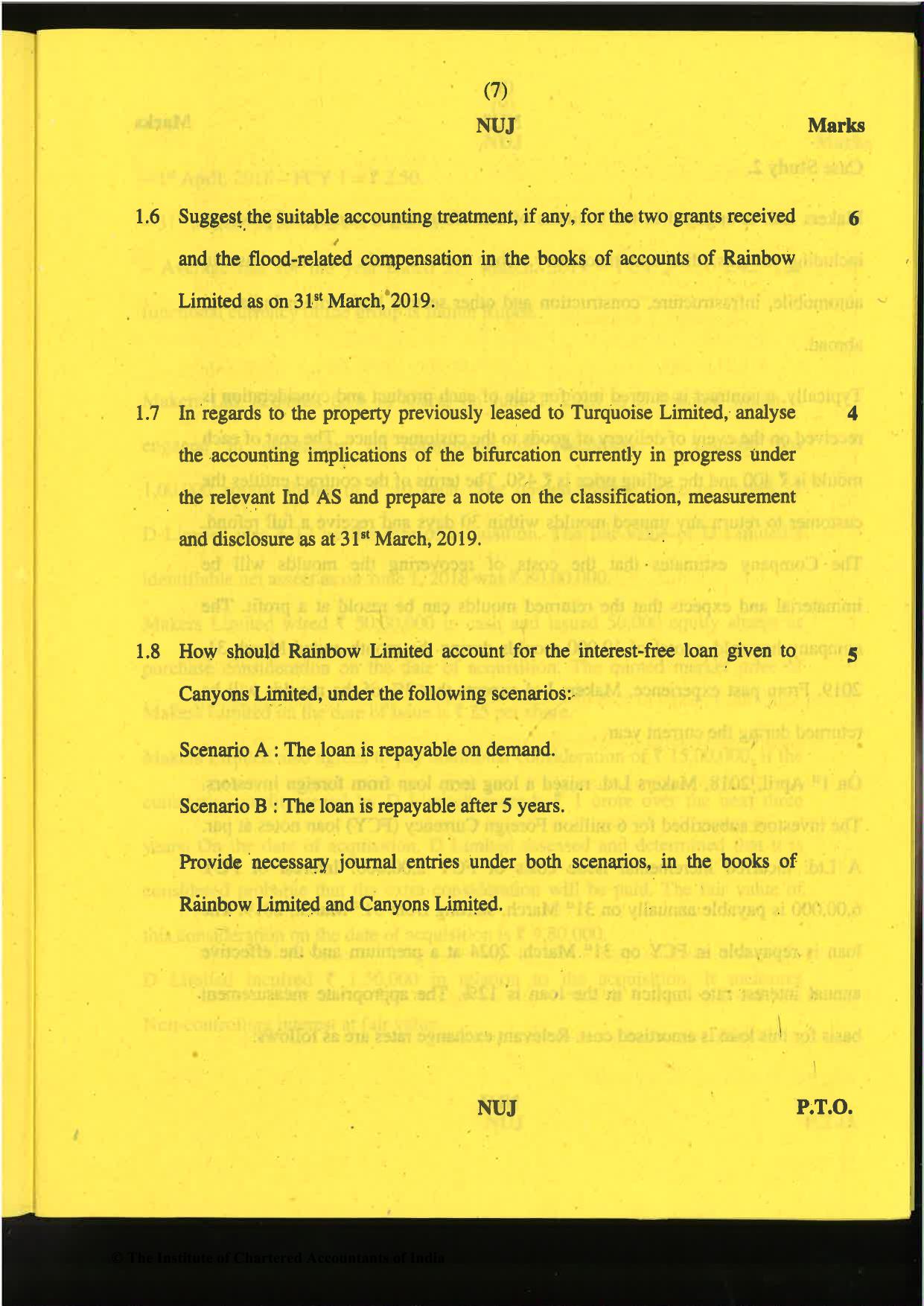 CA Final Nov 2019 Question Paper -Paper 6E – Global Financial Reporting Standards - Page 7