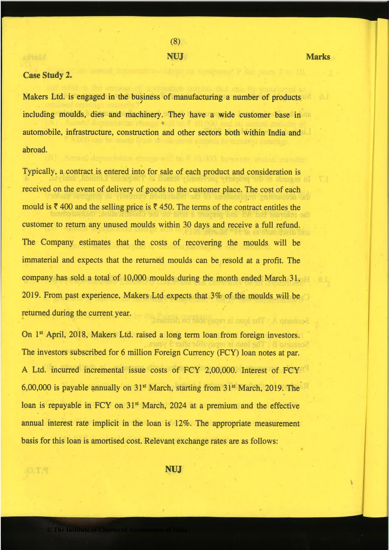 CA Final Nov 2019 Question Paper -Paper 6E – Global Financial Reporting Standards - Page 8
