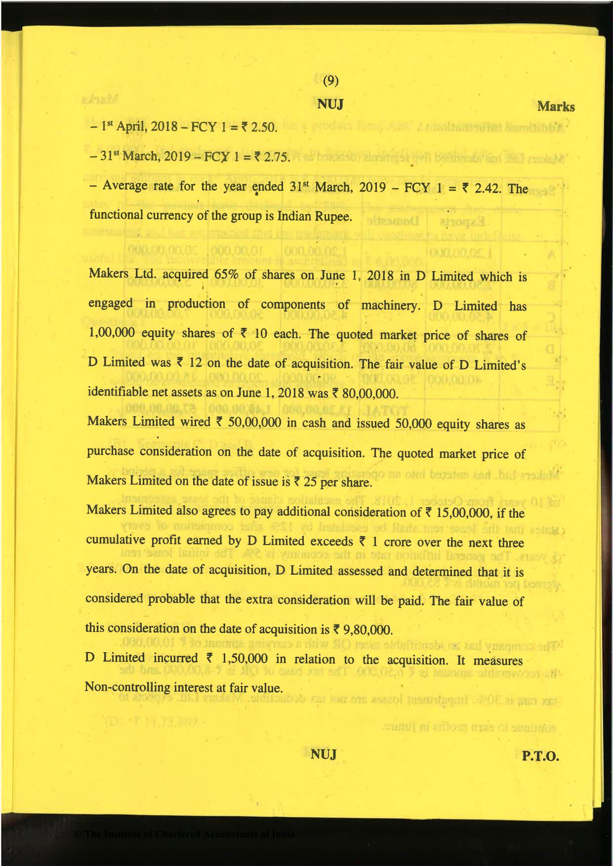 CA Final Nov 2019 Question Paper -Paper 6E – Global Financial Reporting Standards - Page 9