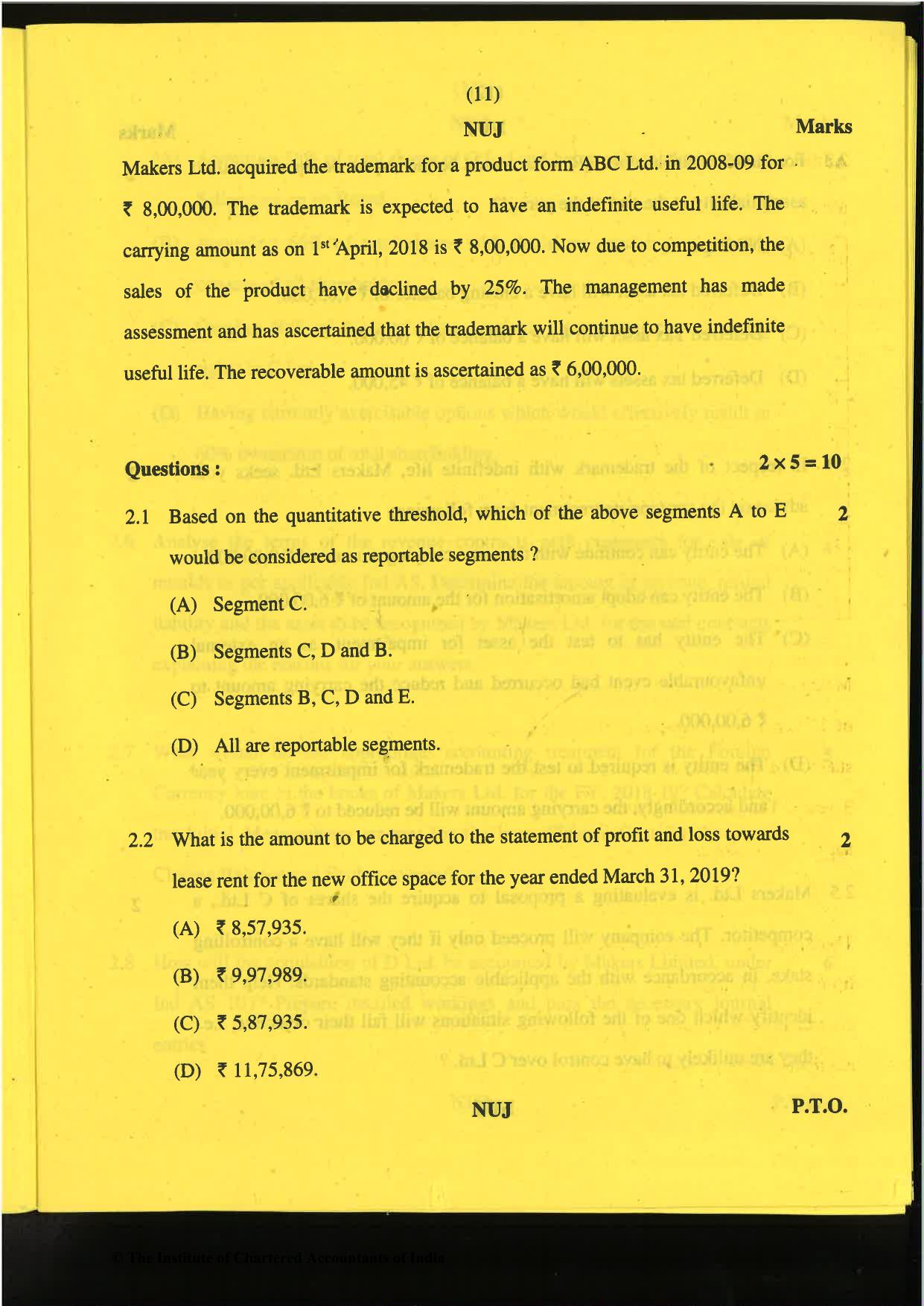 CA Final Nov 2019 Question Paper -Paper 6E – Global Financial Reporting Standards - Page 11