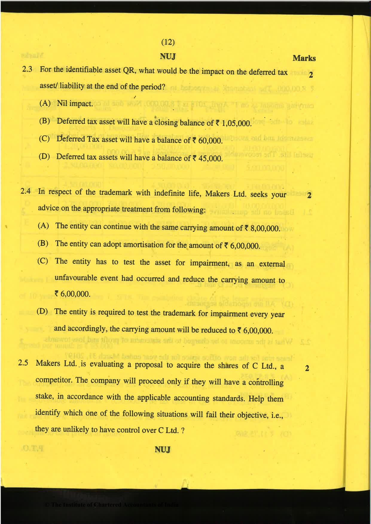 CA Final Nov 2019 Question Paper -Paper 6E – Global Financial Reporting Standards - Page 12