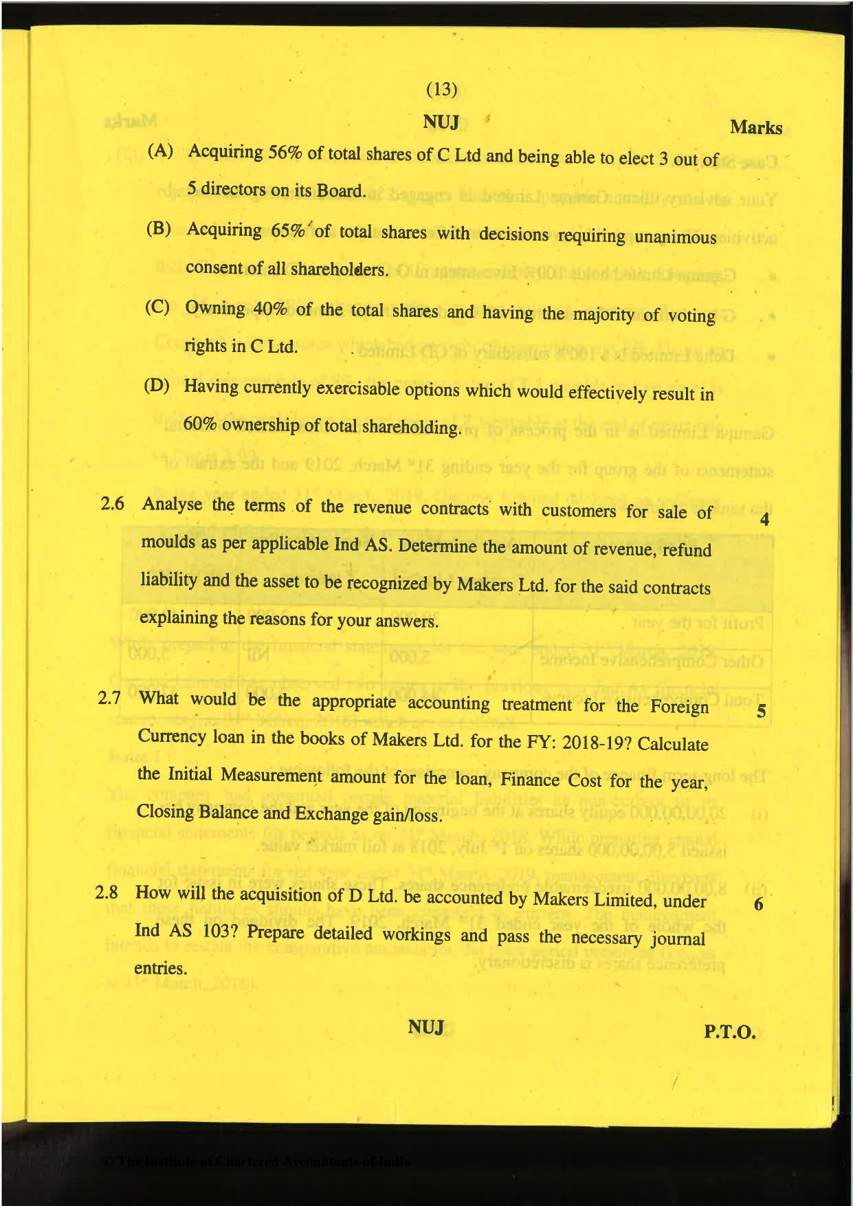 CA Final Nov 2019 Question Paper -Paper 6E – Global Financial Reporting Standards - Page 13