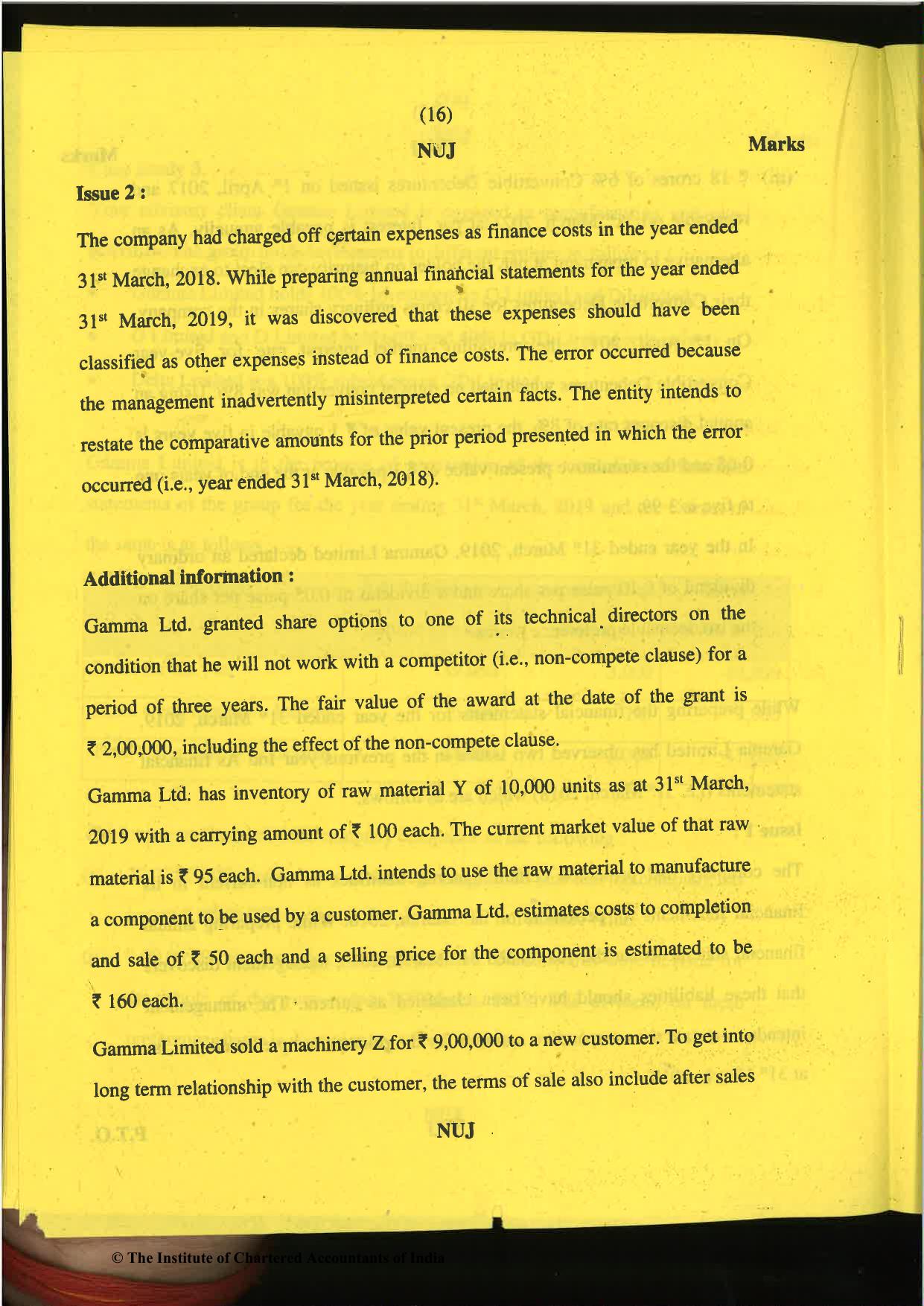 CA Final Nov 2019 Question Paper -Paper 6E – Global Financial Reporting Standards - Page 16