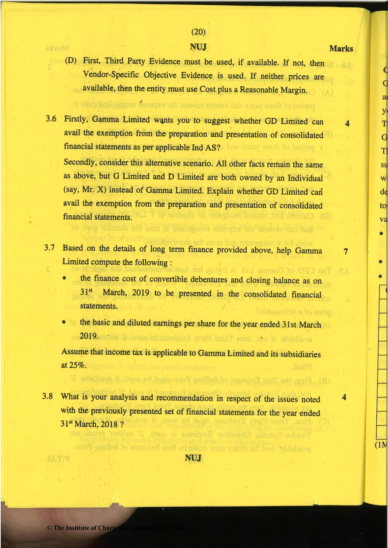 CA Final Nov 2019 Question Paper -Paper 6E – Global Financial Reporting Standards - Page 20