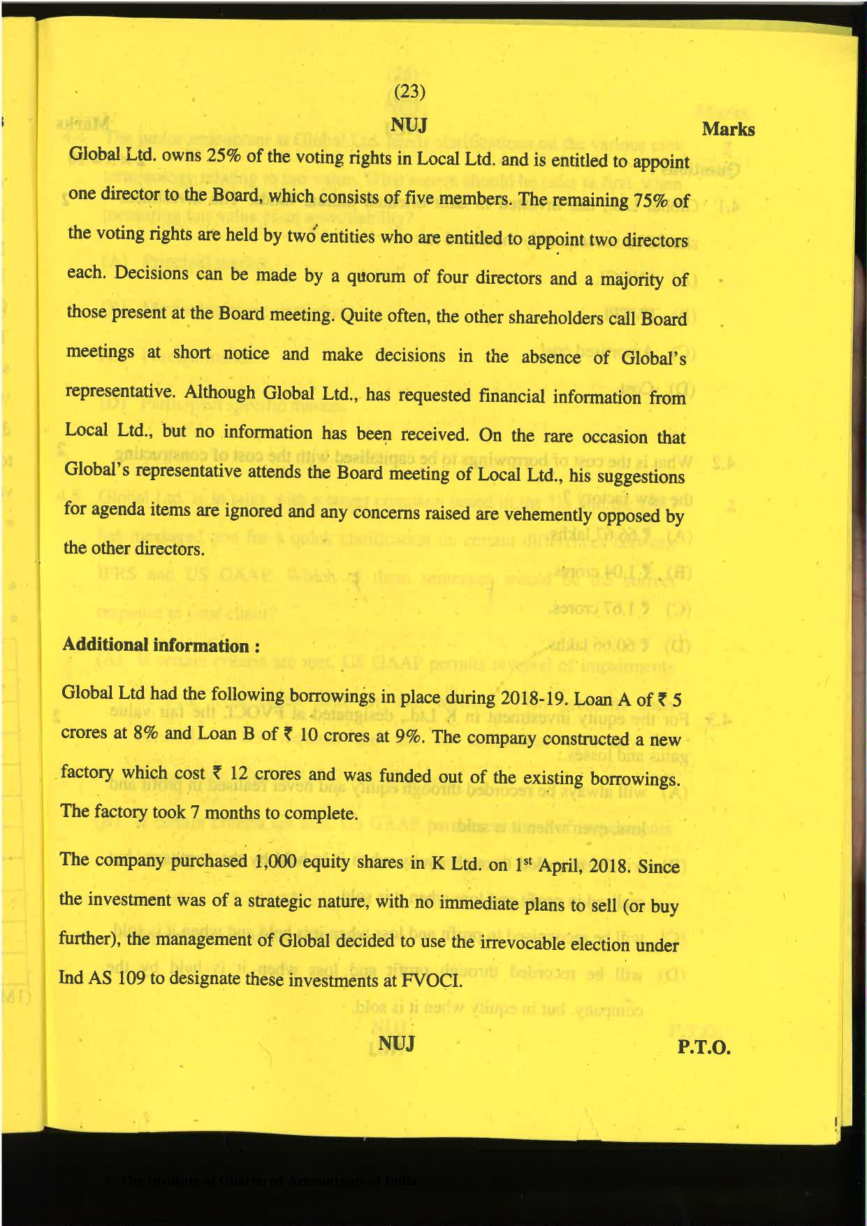 CA Final Nov 2019 Question Paper -Paper 6E – Global Financial Reporting Standards - Page 23