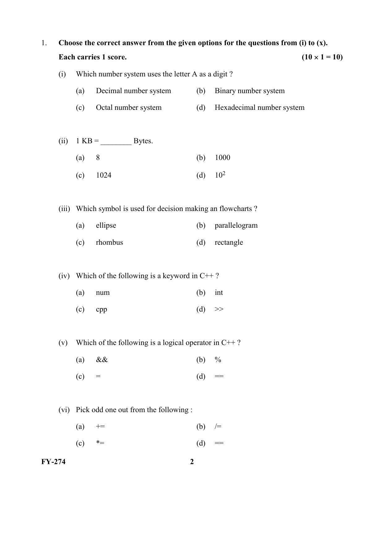 Kerala Plus One (Class 11th) Computer Application-Commerce (Hearing Impaired) Question Paper 2021 - Page 2