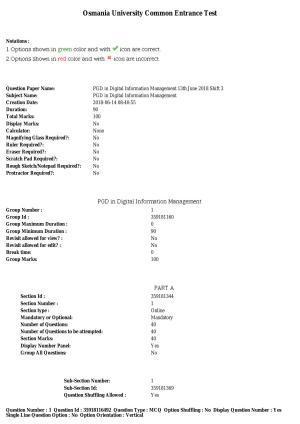 TS CPGET 2018 PGD in Digital Information Management (Shift 3) Question Paper with Answer Key