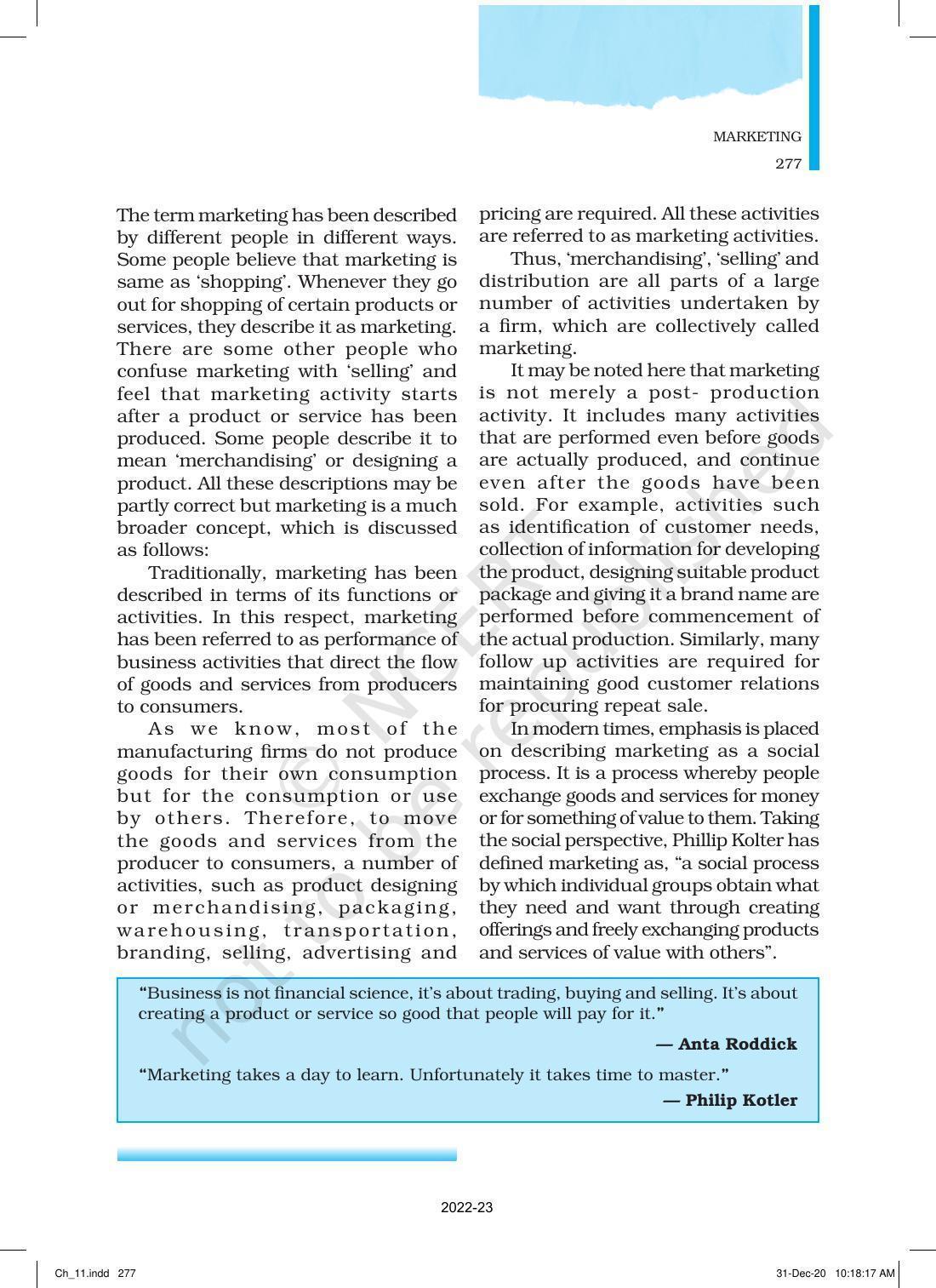 NCERT Book for Class 12 Business Studies Chapter 11 Marketing - Page 2