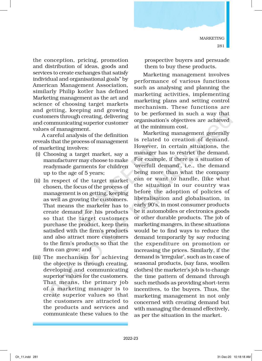 NCERT Book for Class 12 Business Studies Chapter 11 Marketing - Page 6