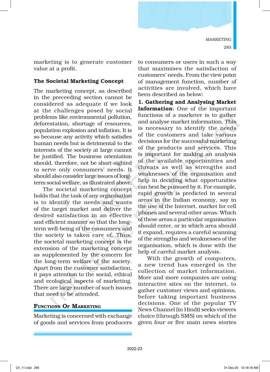 NCERT Book for Class 12 Business Studies Chapter 11 Marketing - Page 10