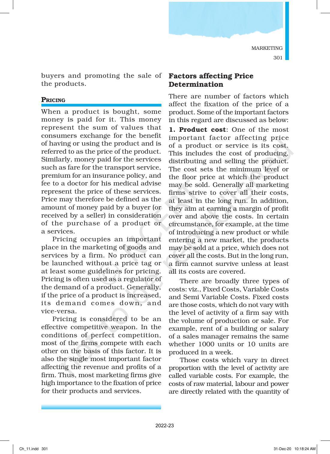 NCERT Book for Class 12 Business Studies Chapter 11 Marketing - Page 26