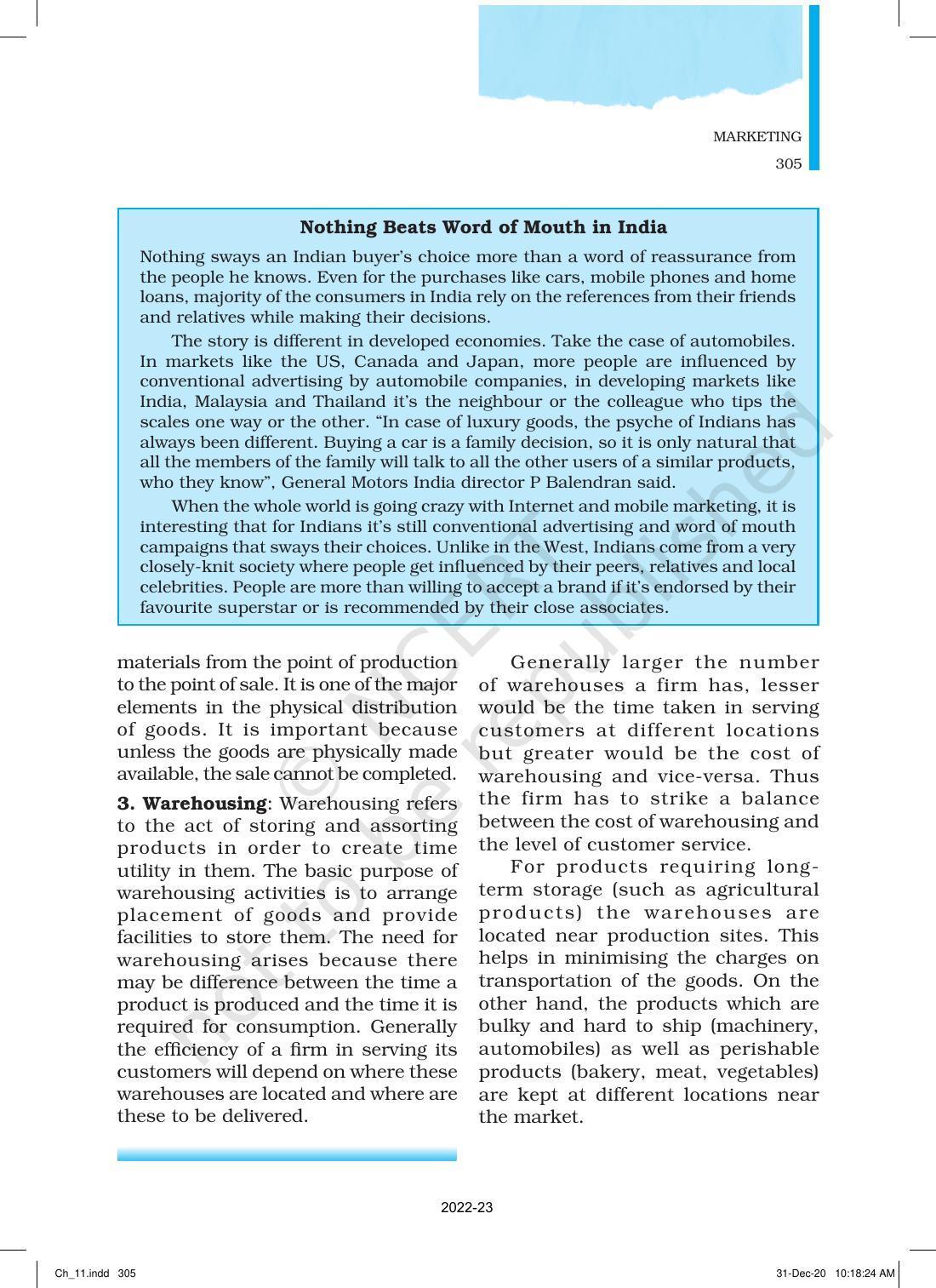NCERT Book for Class 12 Business Studies Chapter 11 Marketing - Page 30