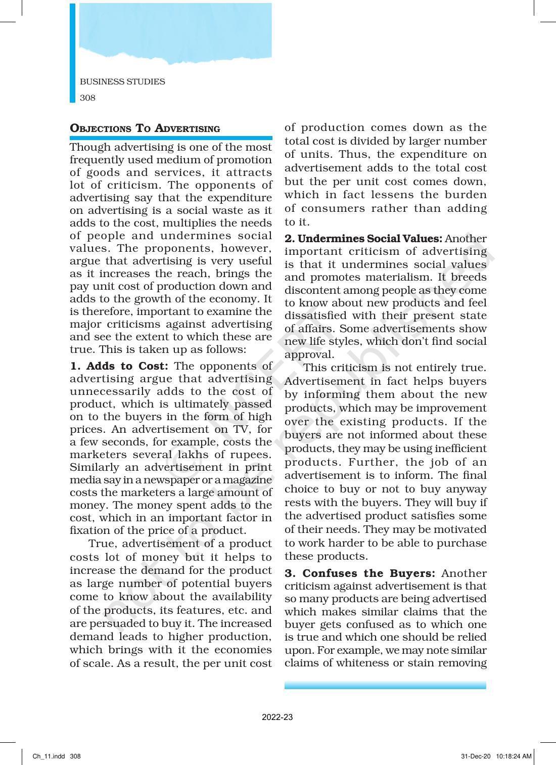 NCERT Book for Class 12 Business Studies Chapter 11 Marketing - Page 33