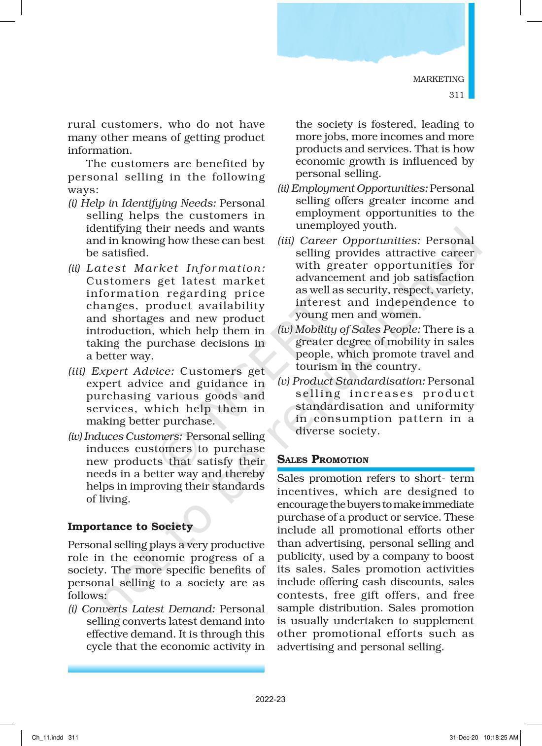 NCERT Book for Class 12 Business Studies Chapter 11 Marketing - Page 36