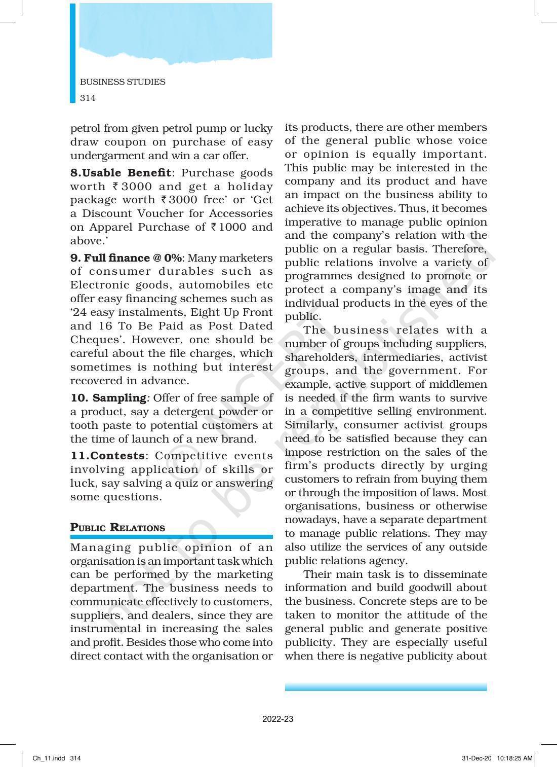 NCERT Book for Class 12 Business Studies Chapter 11 Marketing - Page 39