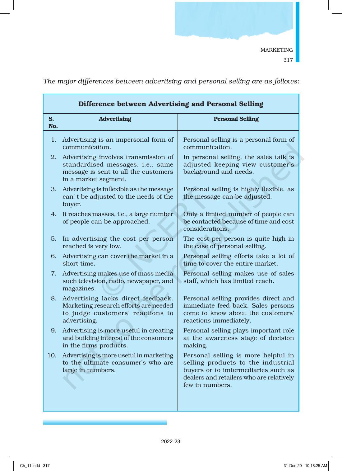 NCERT Book for Class 12 Business Studies Chapter 11 Marketing - Page 42
