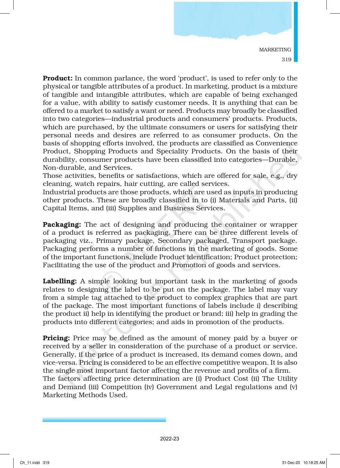 NCERT Book for Class 12 Business Studies Chapter 11 Marketing - Page 44