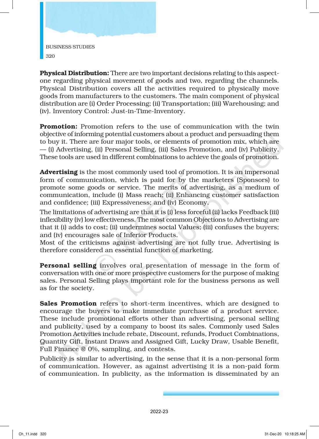 NCERT Book for Class 12 Business Studies Chapter 11 Marketing - Page 45