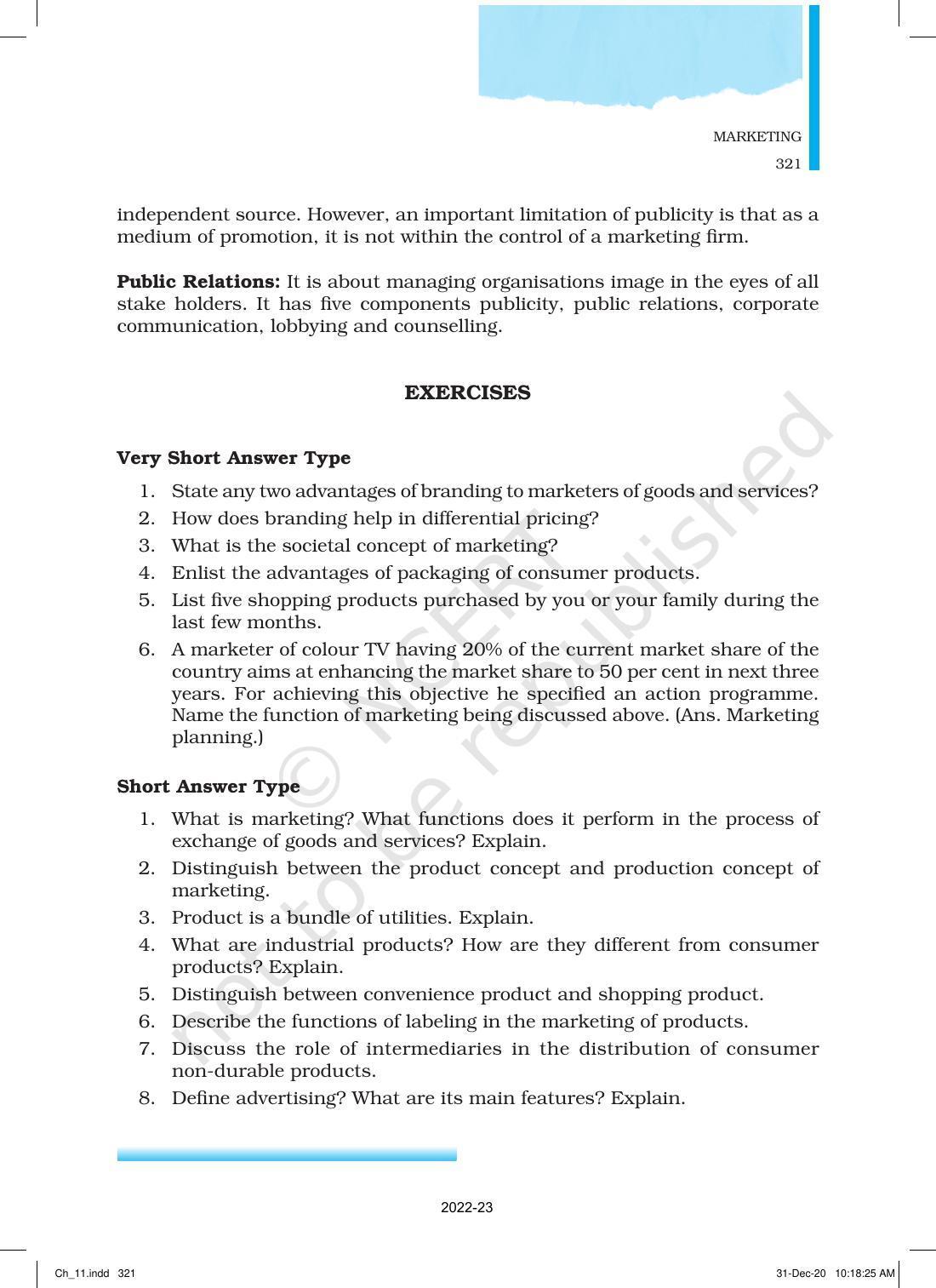 NCERT Book for Class 12 Business Studies Chapter 11 Marketing - Page 46
