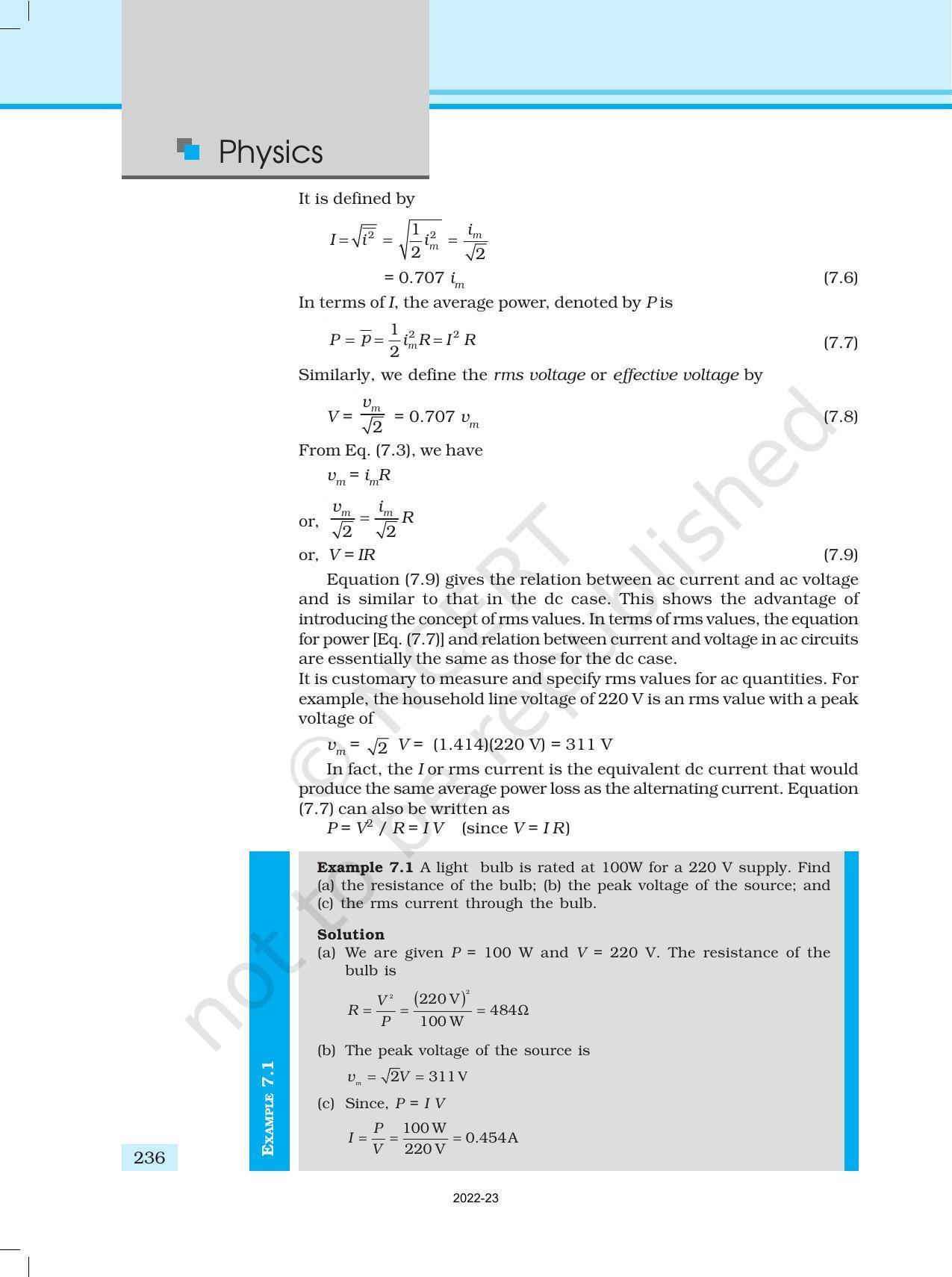 NCERT Book for Class 12 Physics Chapter 7 Alternating Current - Page 4