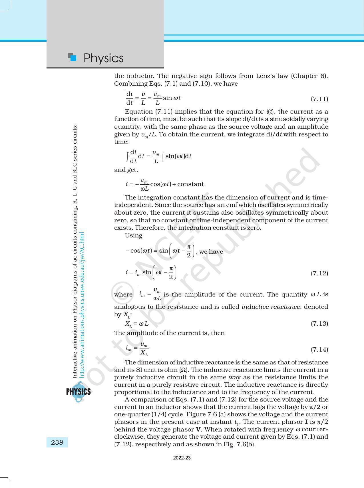NCERT Book for Class 12 Physics Chapter 7 Alternating Current - Page 6