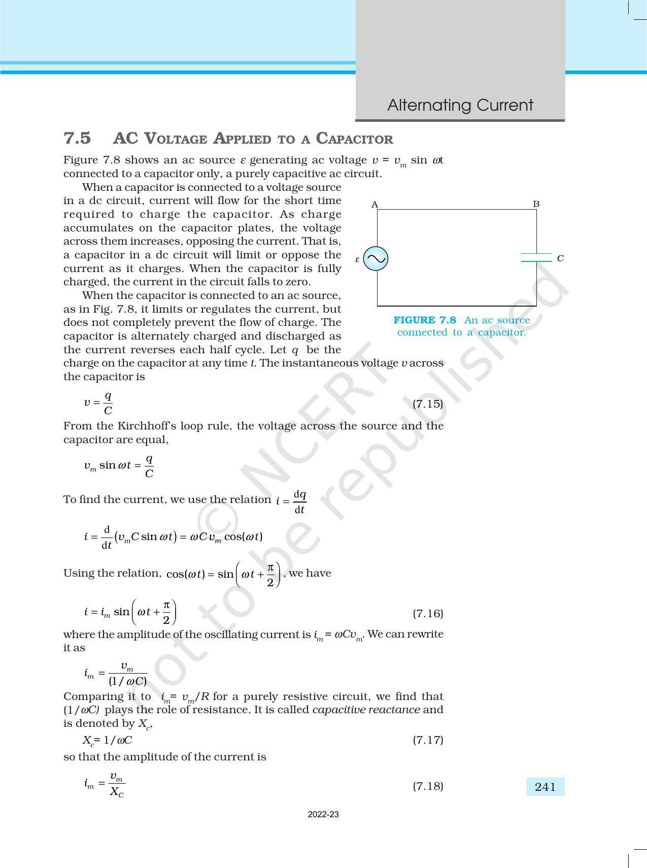NCERT Book for Class 12 Physics Chapter 7 Alternating Current - Page 9