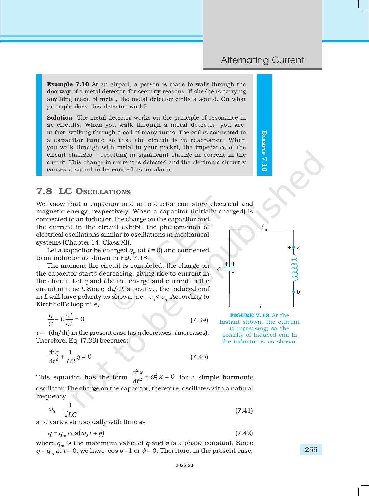 NCERT Book for Class 12 Physics Chapter 7 Alternating Current - Page 23