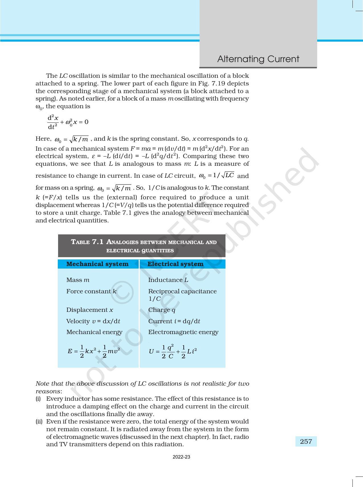 NCERT Book for Class 12 Physics Chapter 7 Alternating Current - Page 25