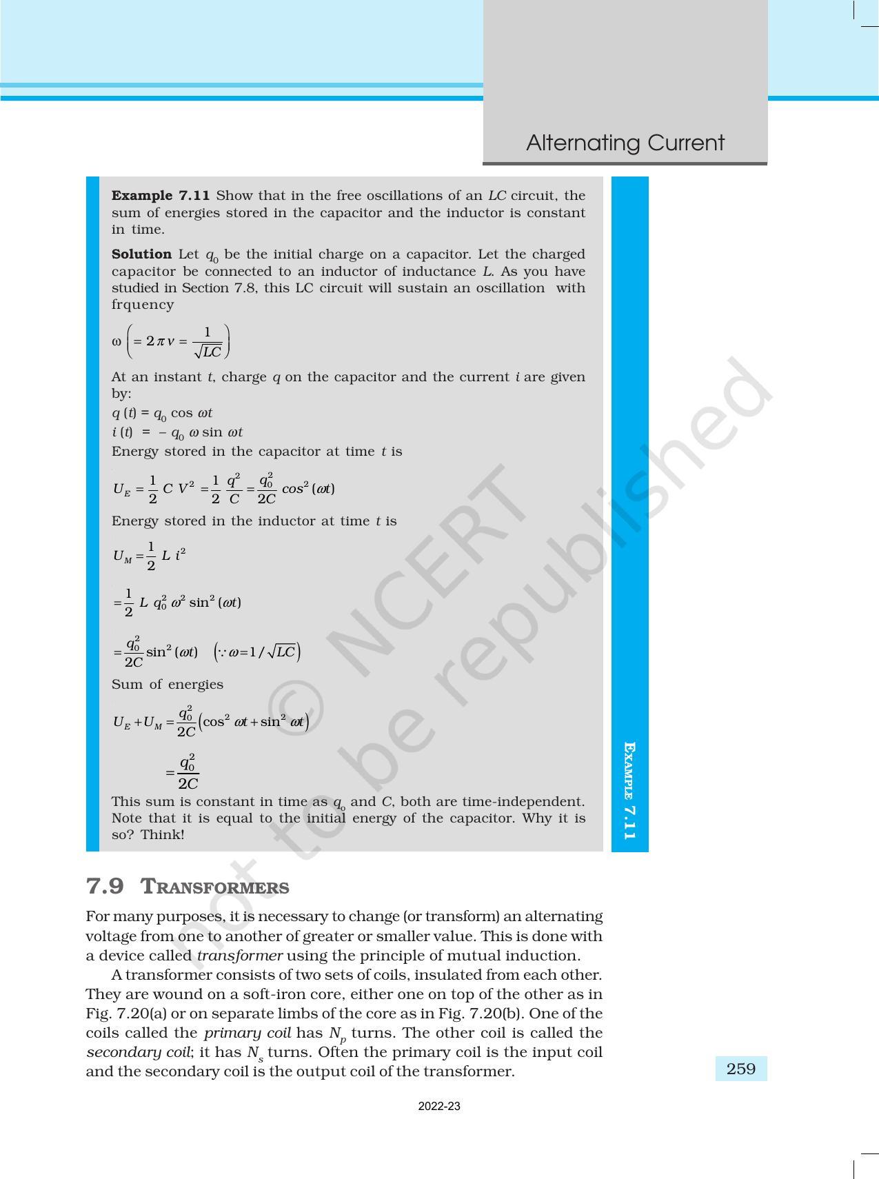 NCERT Book for Class 12 Physics Chapter 7 Alternating Current - Page 27