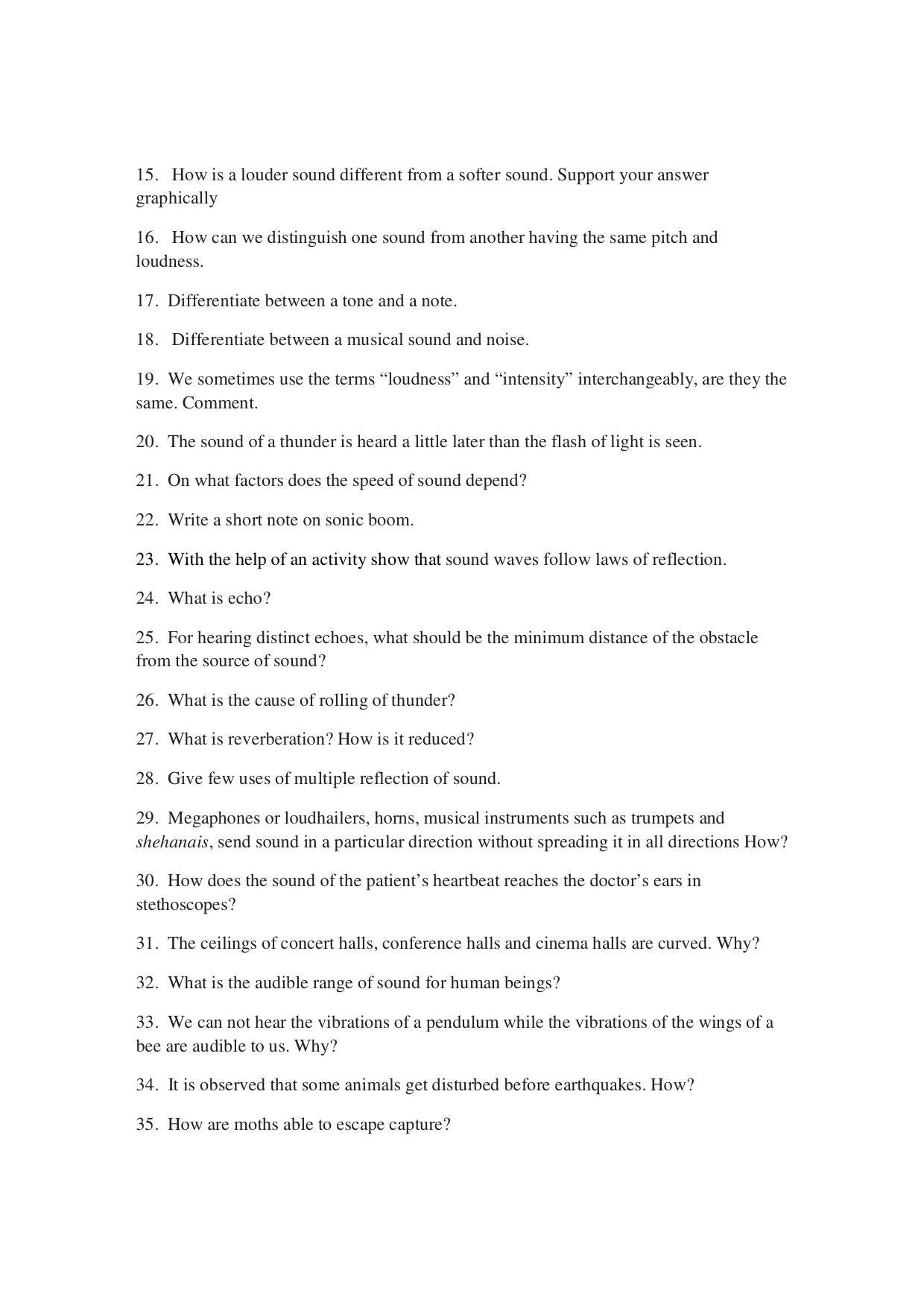 CBSE Worksheets for Class 9 Physics Sound Assignment - Page 2