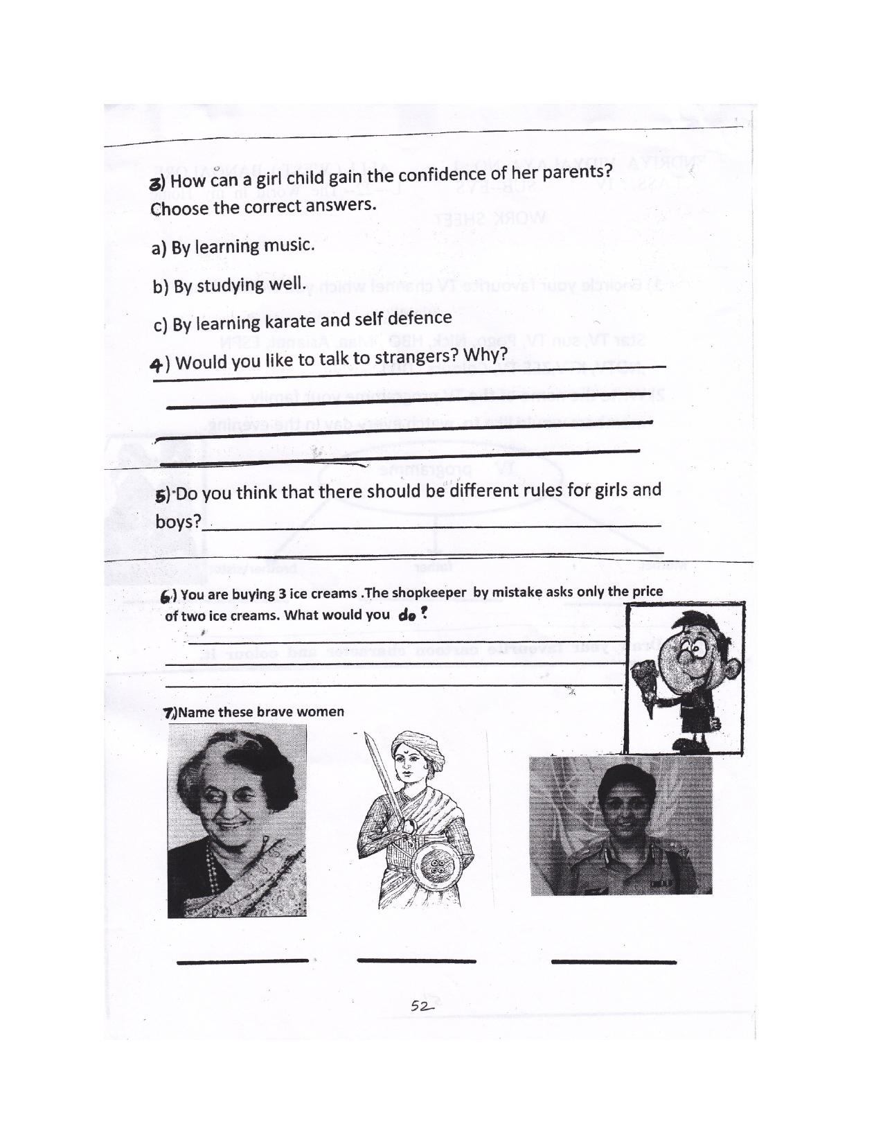 Worksheet for Class 4 Environmental Studies The World in my Home Assignment I - Page 2