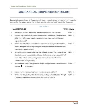 CBSE Worksheets for Class 11 Physics Mechanical Properties of Solids Assignment 2
