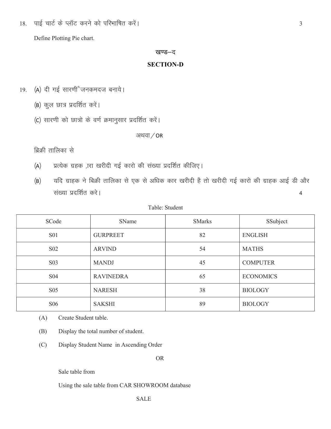 RBSE 2023 CLASS 12 Information Practice Model Paper - Page 8