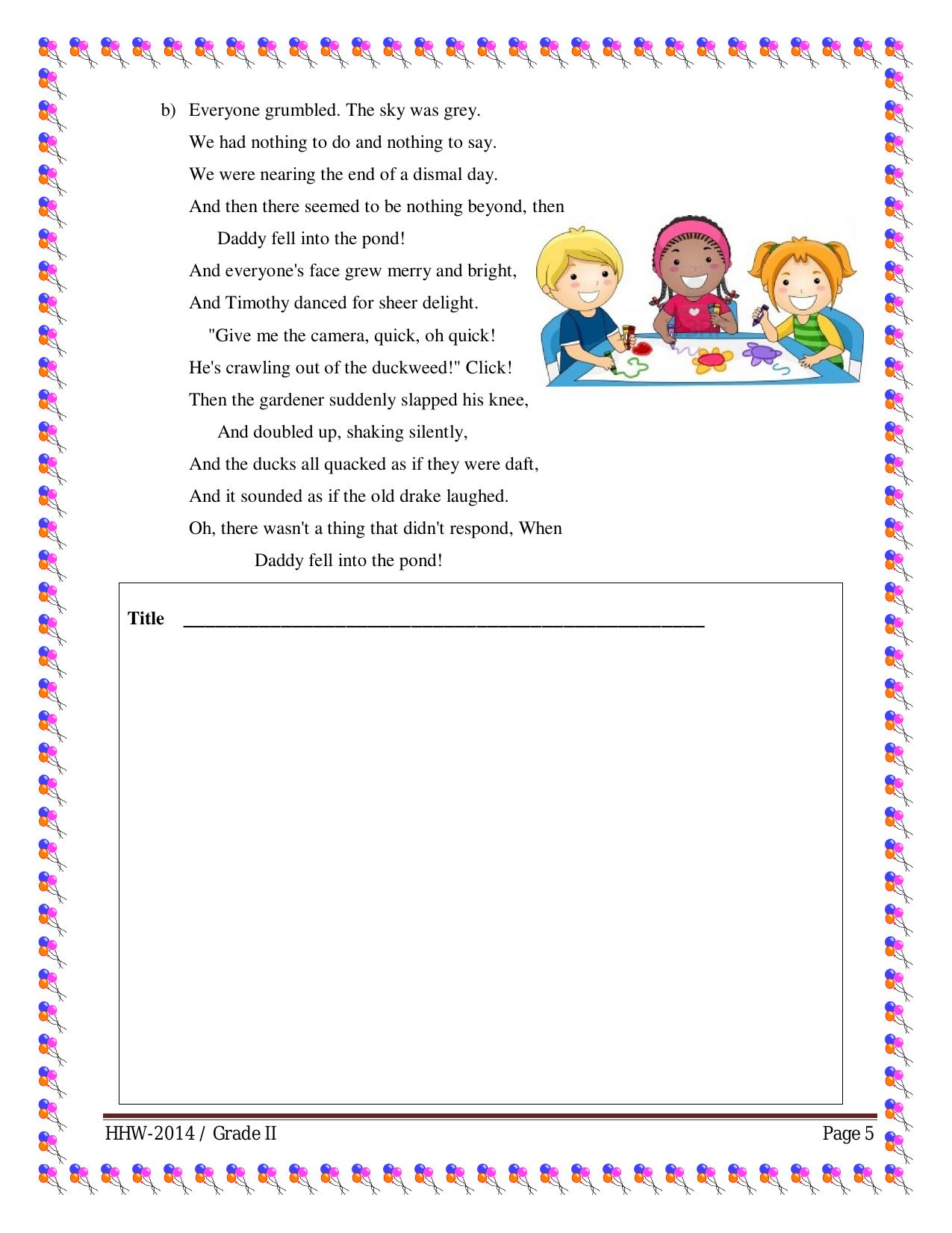 Revision Worksheet for Class 2 English Assignment 99 - Page 3