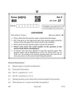 CBSE Class 12 37_Japanese 2023 Question Paper
