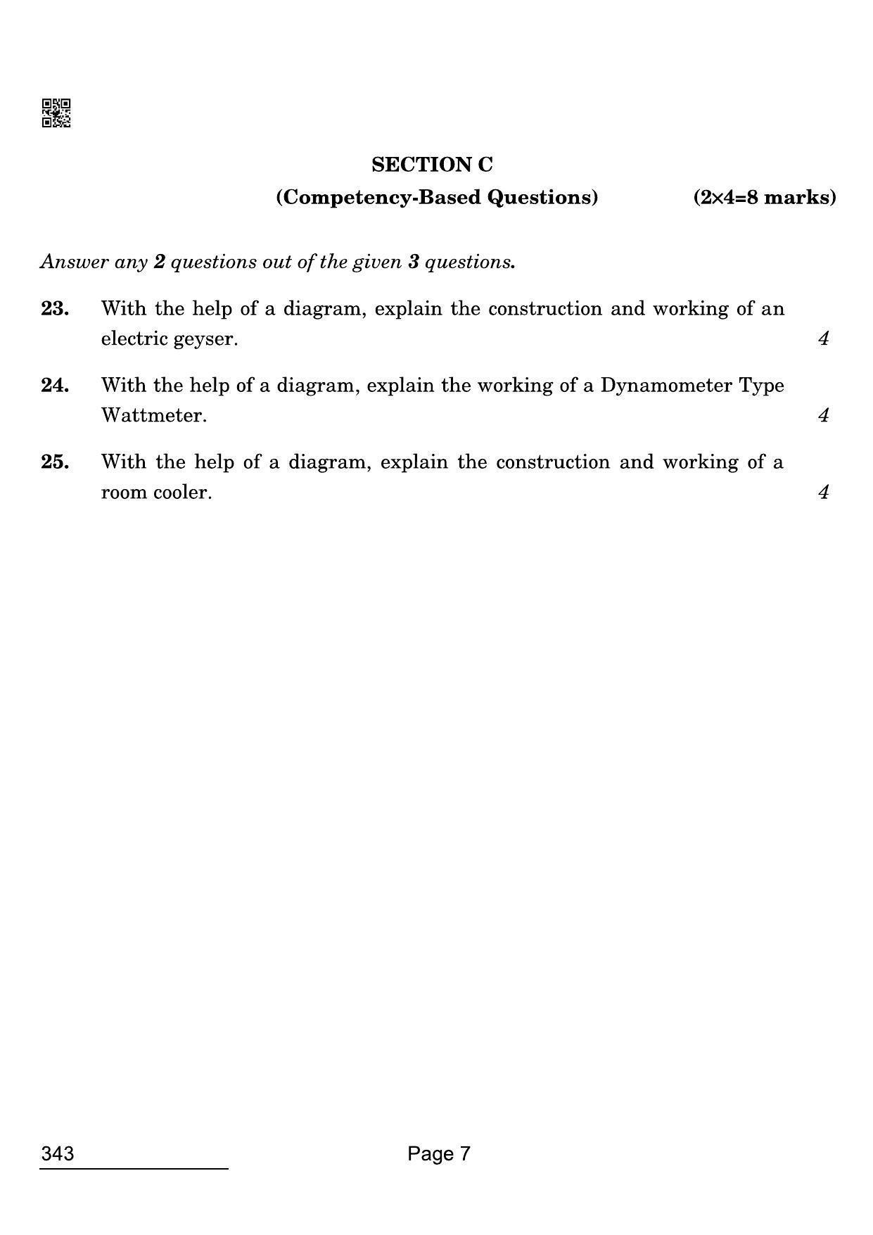 CBSE Class 12 343 Electrical Technology 2022 Compartment Question Paper - Page 7