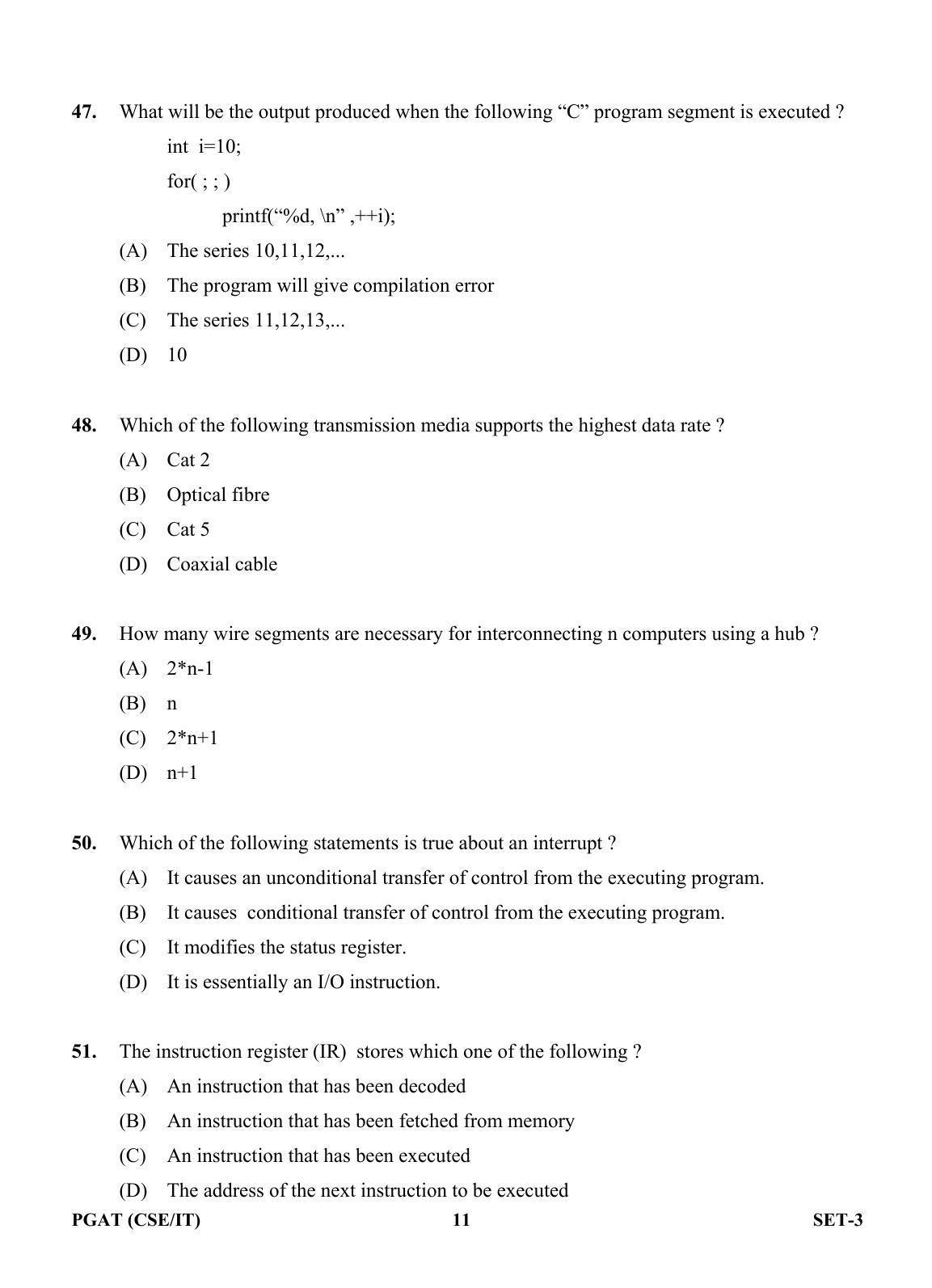 OJEE PGAT 2013 CSE IT SET 3 Question Paper - Page 10