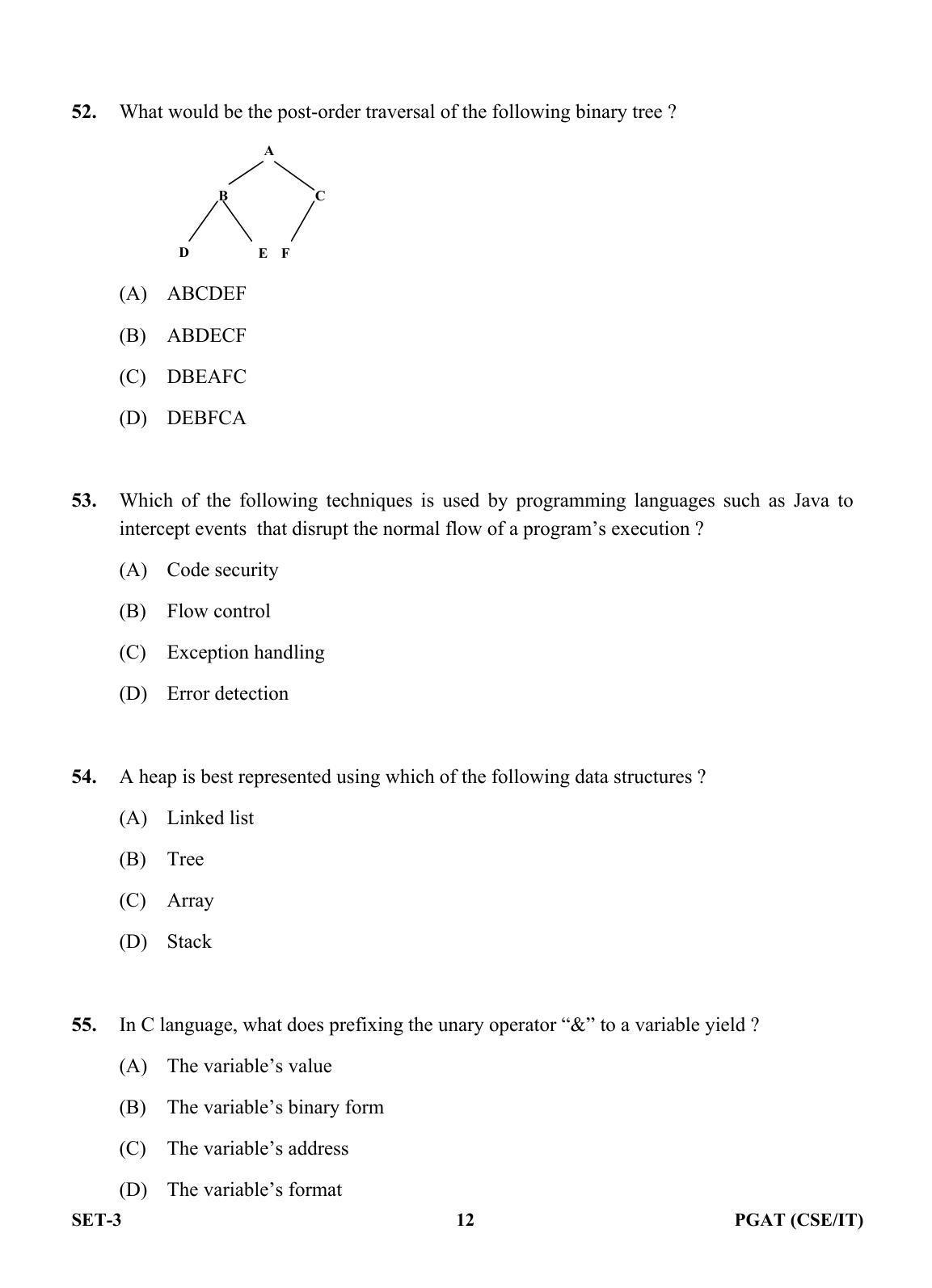 OJEE PGAT 2013 CSE IT SET 3 Question Paper - Page 11