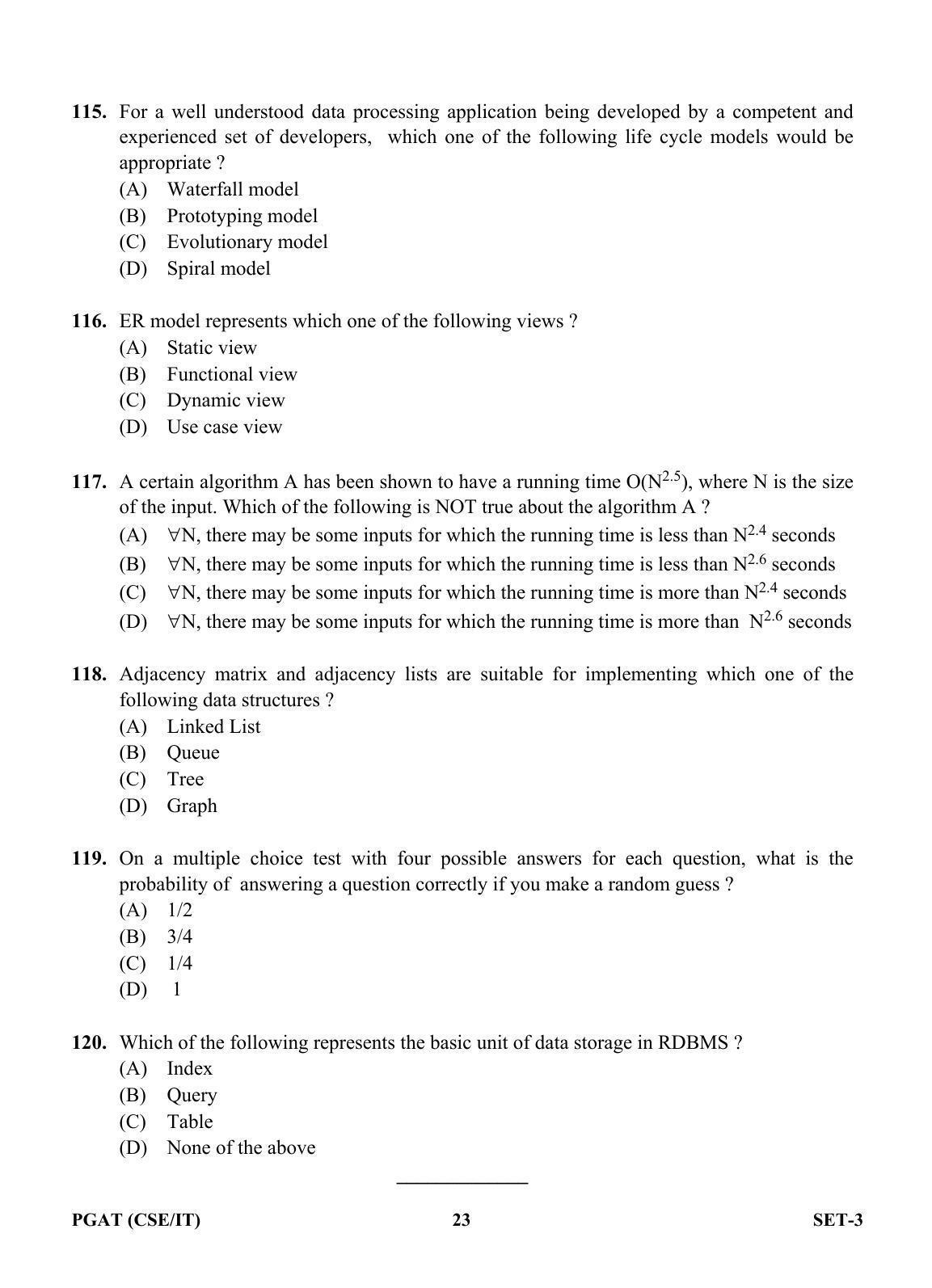 OJEE PGAT 2013 CSE IT SET 3 Question Paper - Page 22