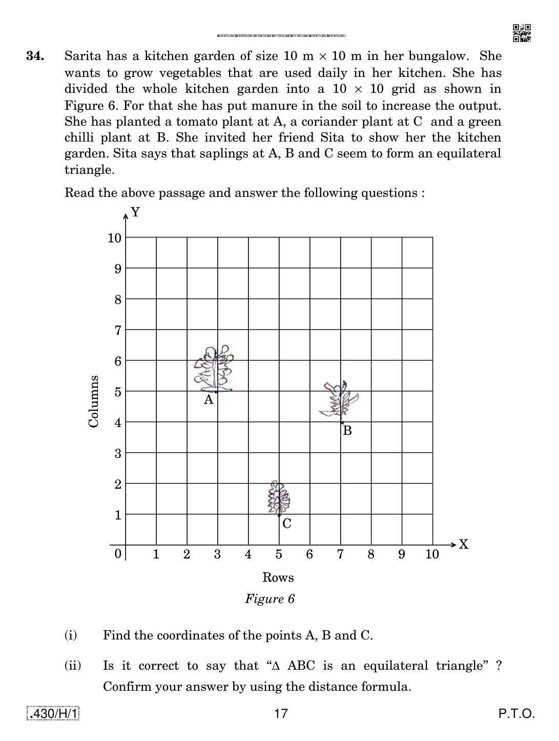 CBSE Class 10 430-C-1 - Maths (Basic) 2020 Compartment Question Paper - Page 17