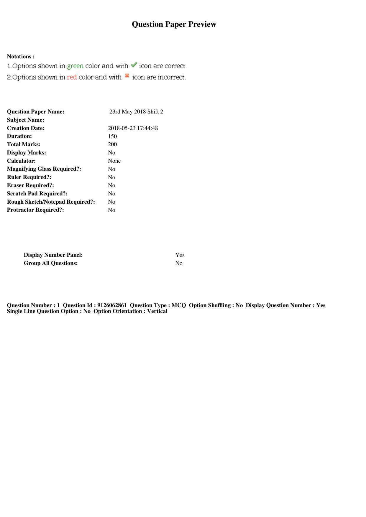 TS ICET 2018 Question Paper 2 -  May 23, 2018	 - Page 1