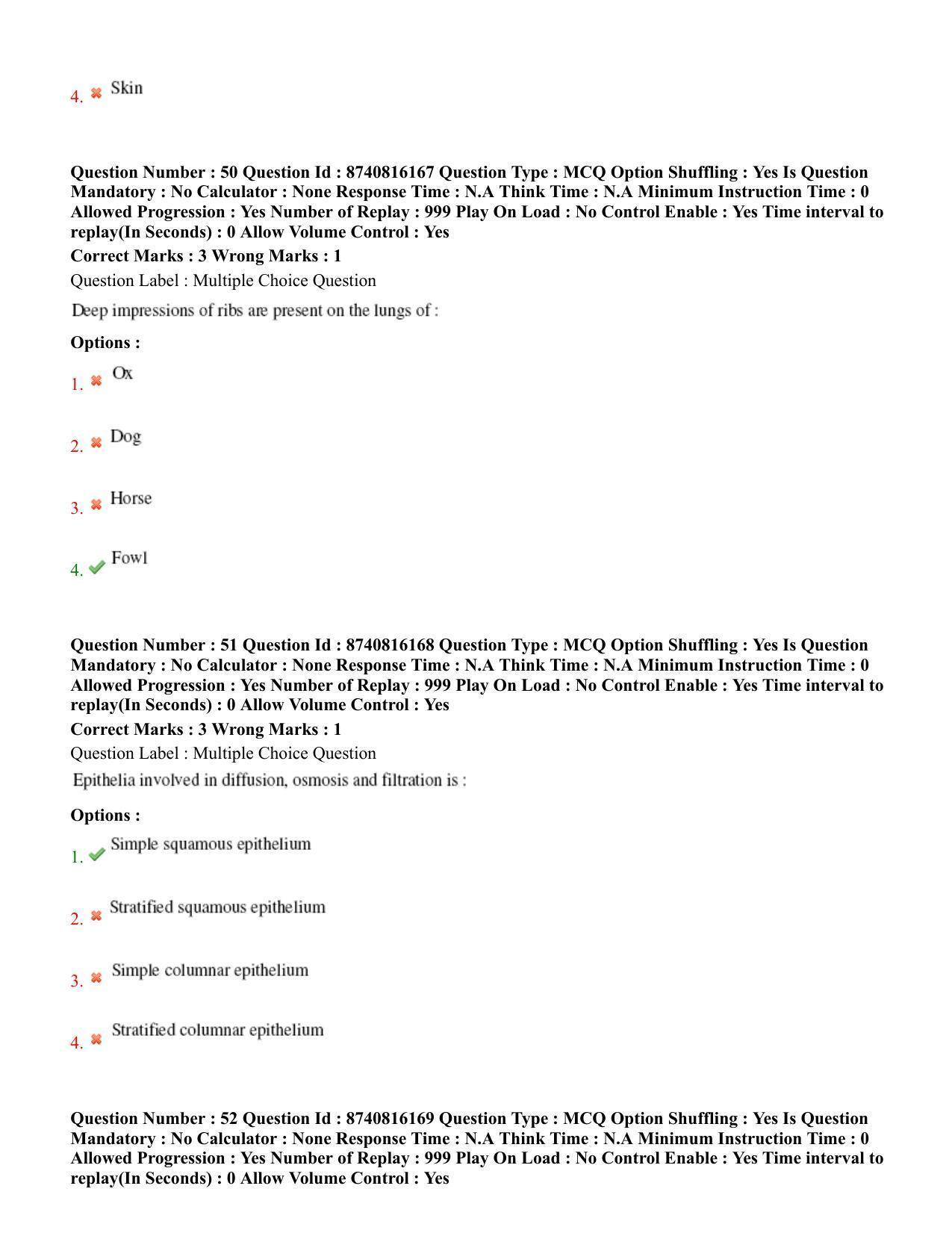 BHU RET Veterinary Anatomy 2020 Question Paper - Page 32