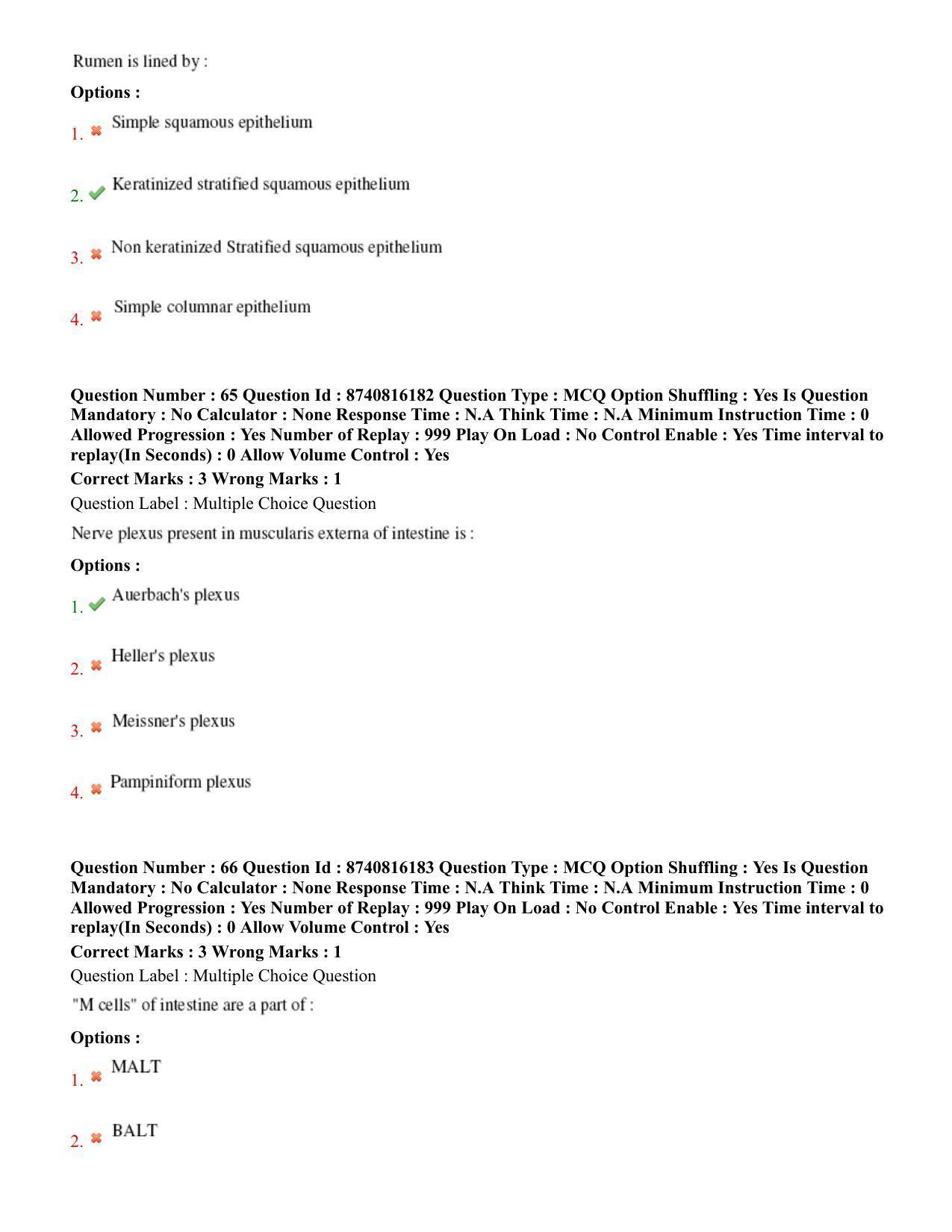 BHU RET Veterinary Anatomy 2020 Question Paper - Page 38
