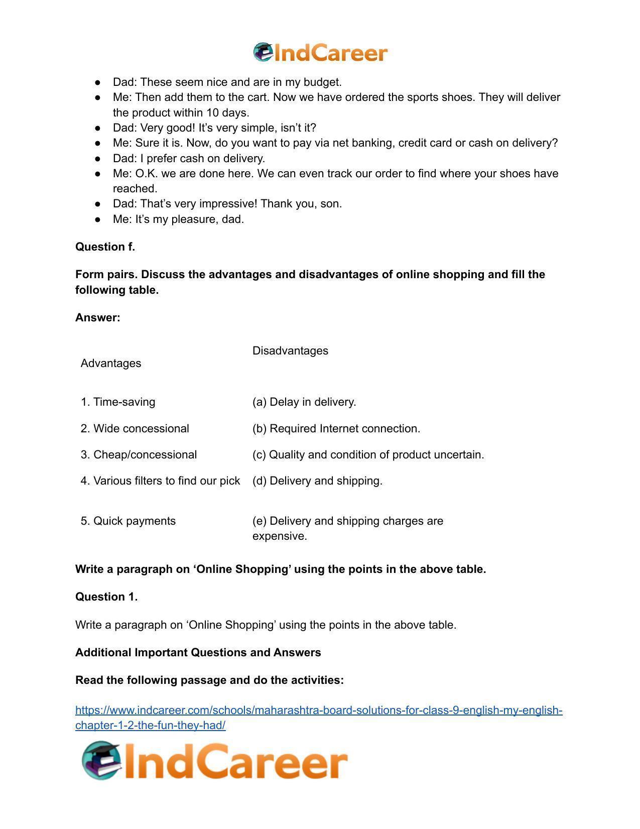 Maharashtra Board Solutions for Class 9- English (My English): Chapter 1.2- The Fun they Had - Page 16